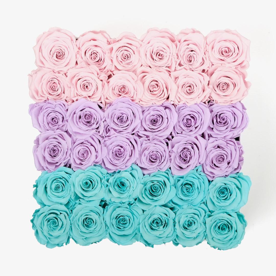 Grand Ombre Square Box - Pastel Ombre Rose - Black Box