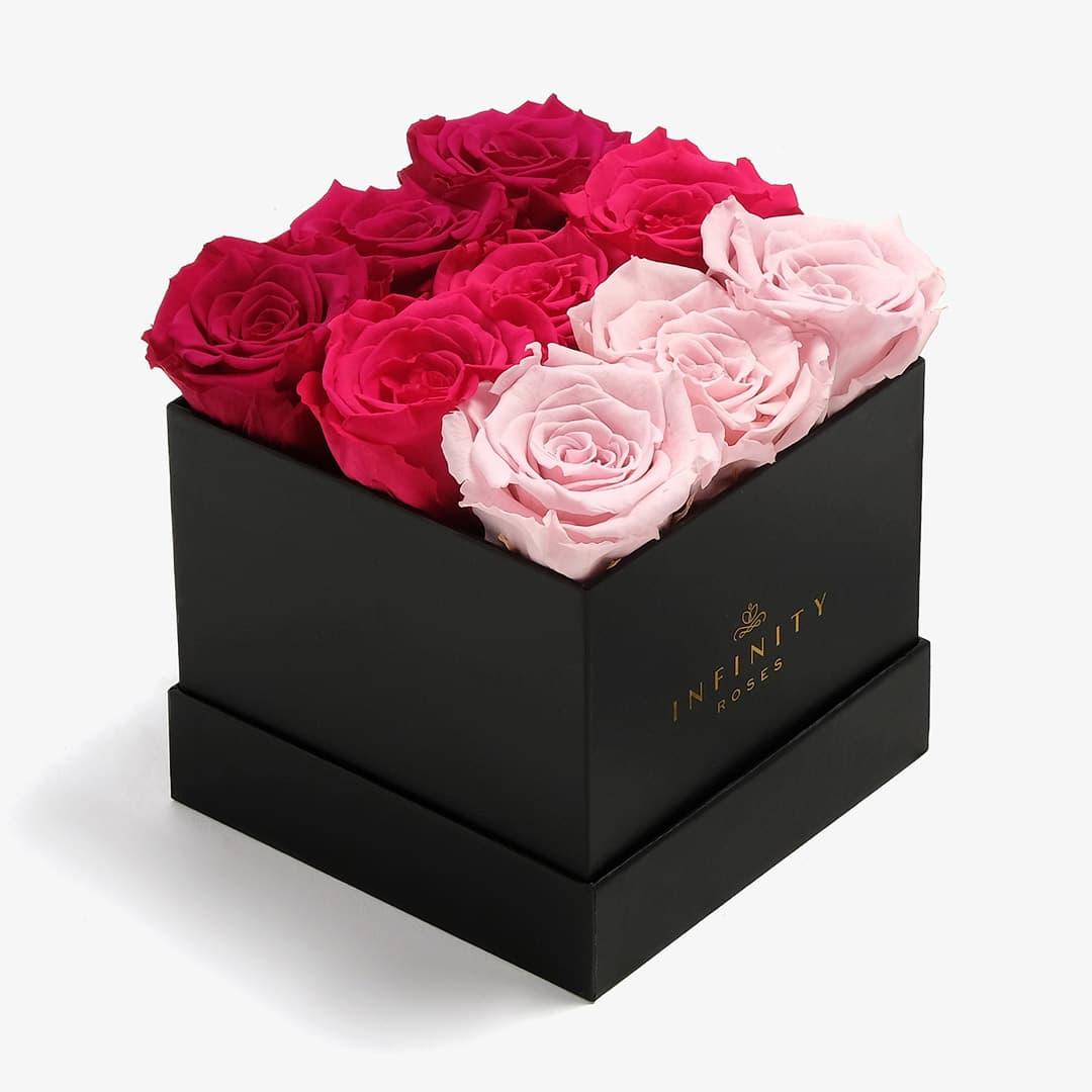 Medium Ombre Box - Pink Ombre Rose - Black Box