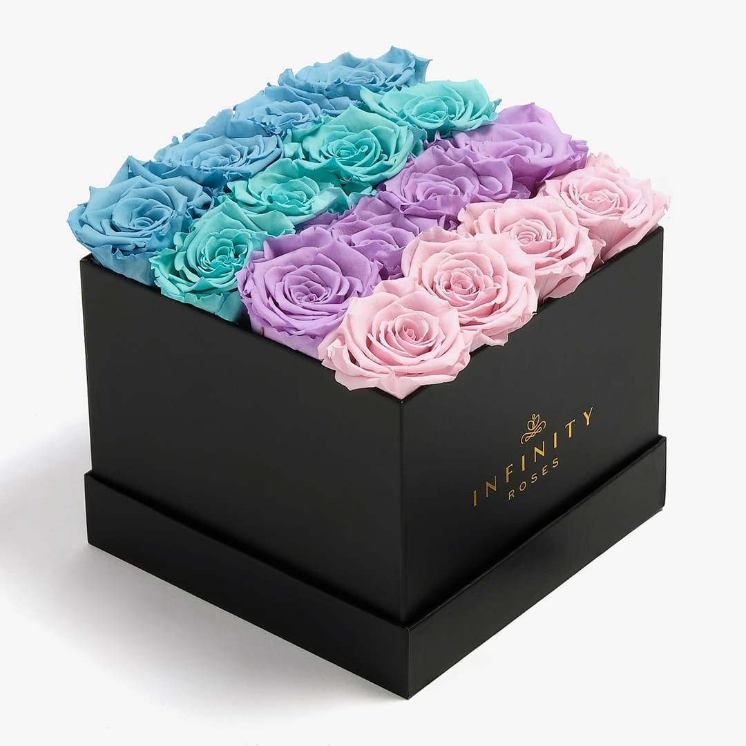 Large Square Ombre - Pastel Ombre Rose - Black Box