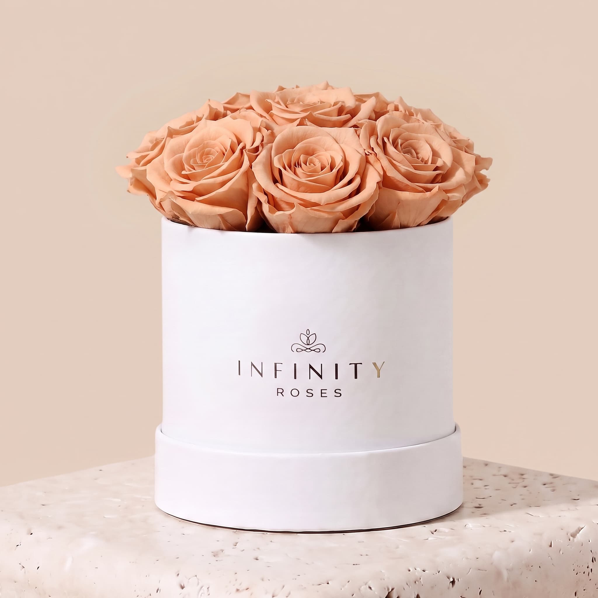 Medium Bloom Rose Box - Chocolate Rose - White Box