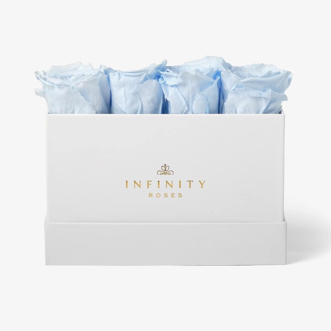 Small Rose Box - Baby Blue Rose - White Box