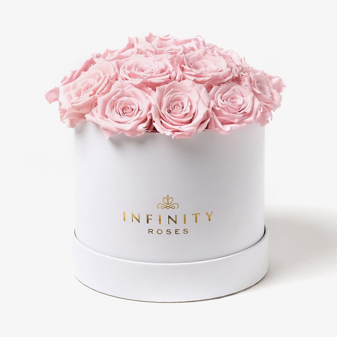 Large Bloom Rose Box - Pink Rose - White Box