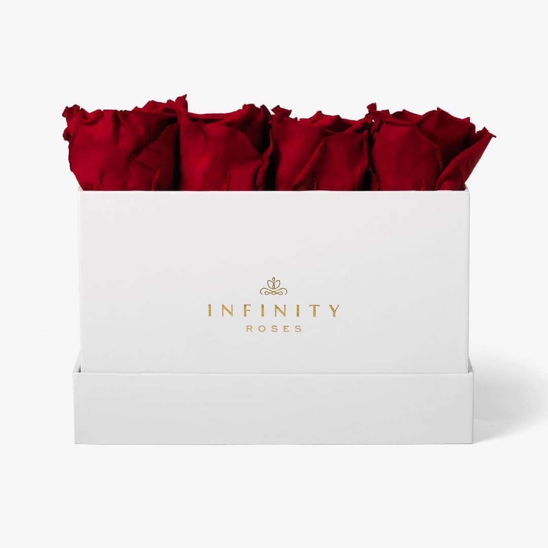 Small Rose Box - Red Rose - White Box