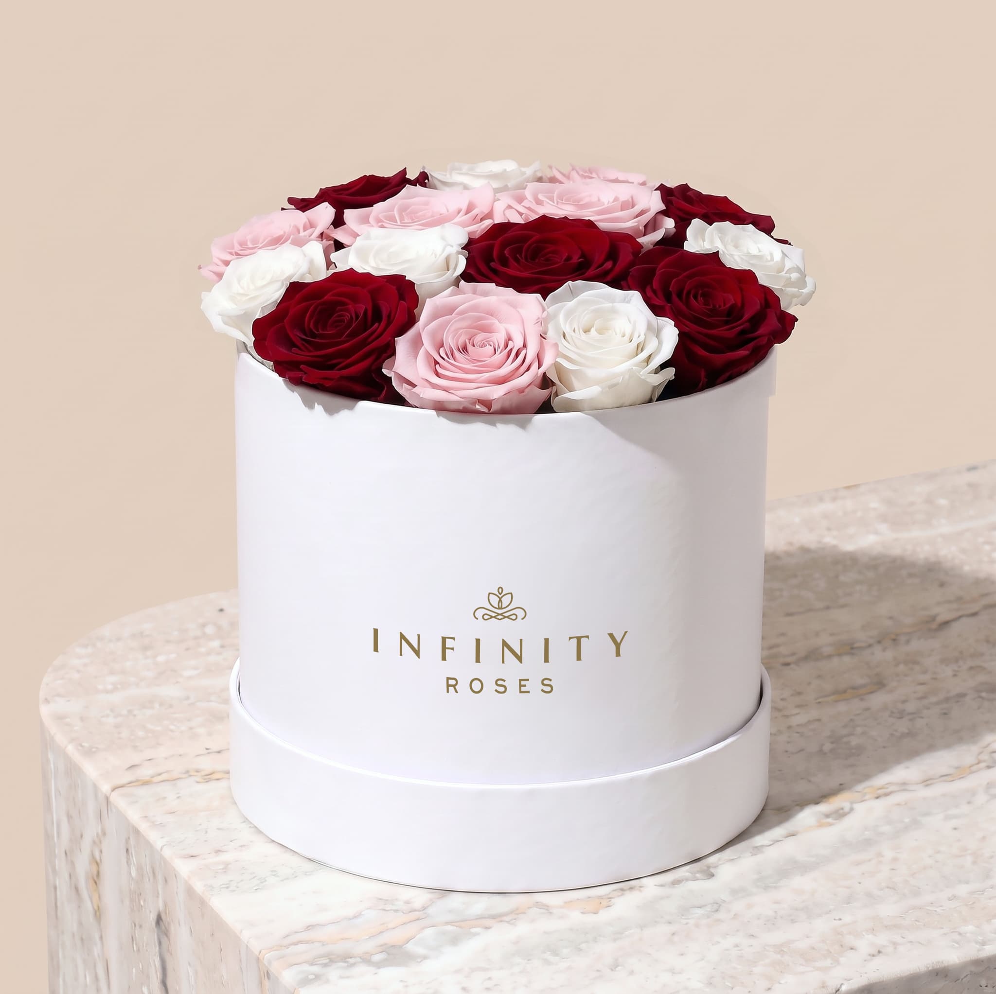 Large Bloom Rose Box - Romance Rose - White Box