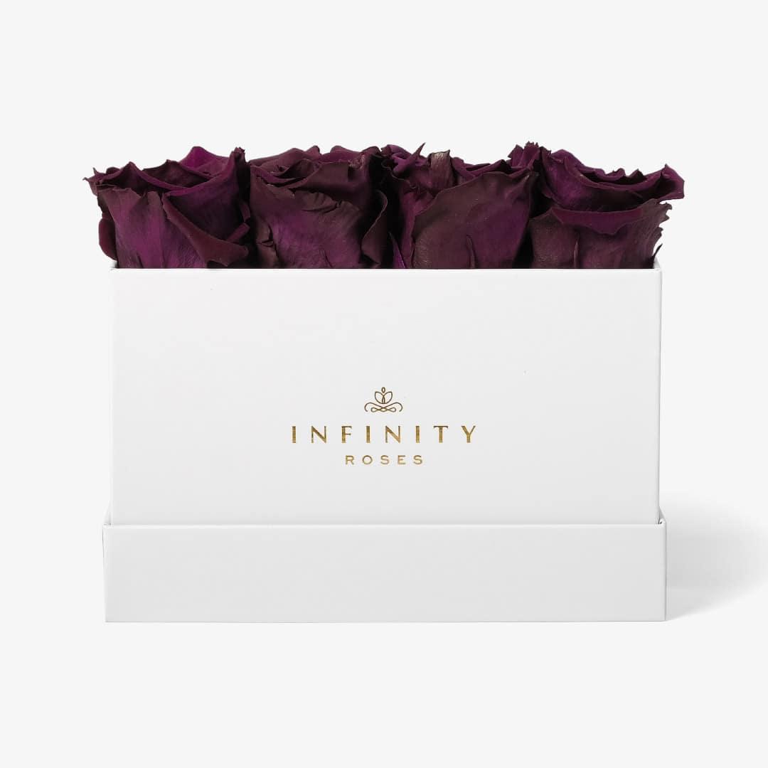 Small Rose Box - Violet Rose - White Box