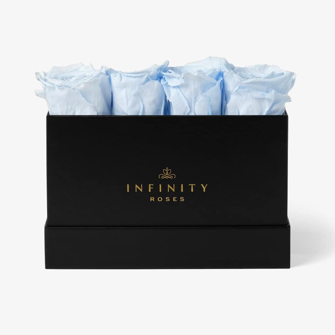 Small Rose Box - Baby Blue Rose - Black Box