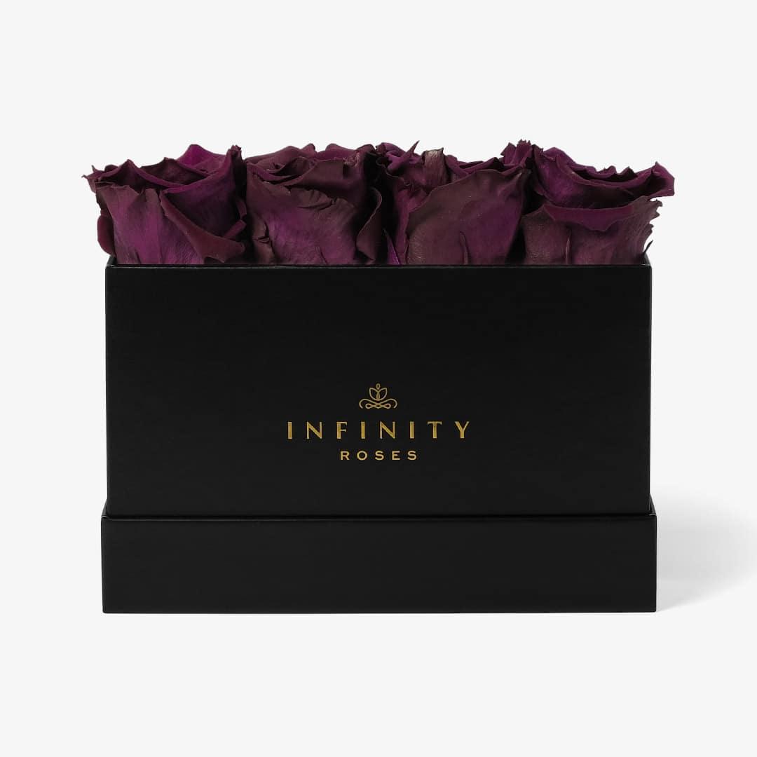 Small Rose Box - Violet Rose - Black Box