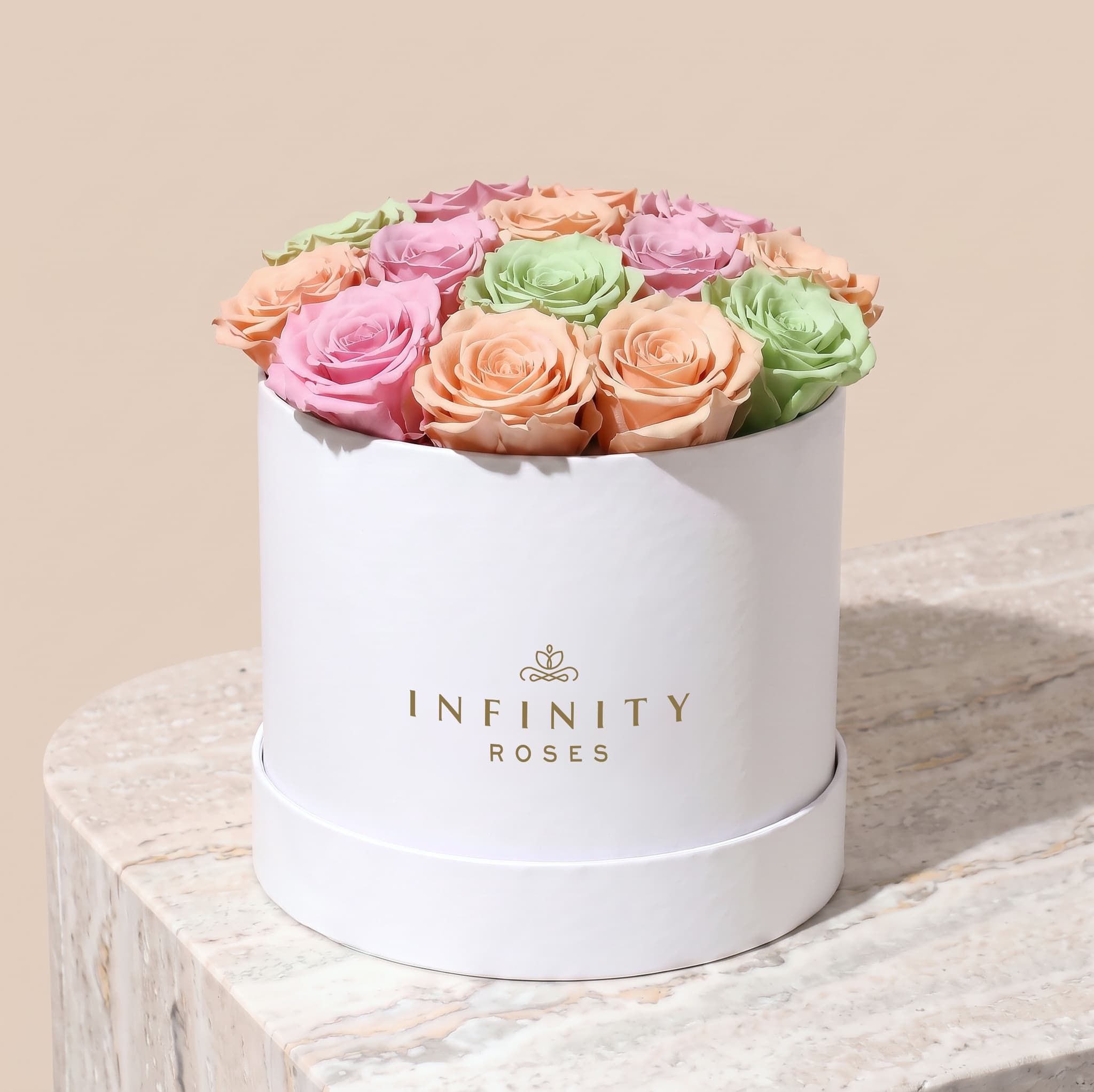 Large Bloom Rose Box - Garden Rose - White Box