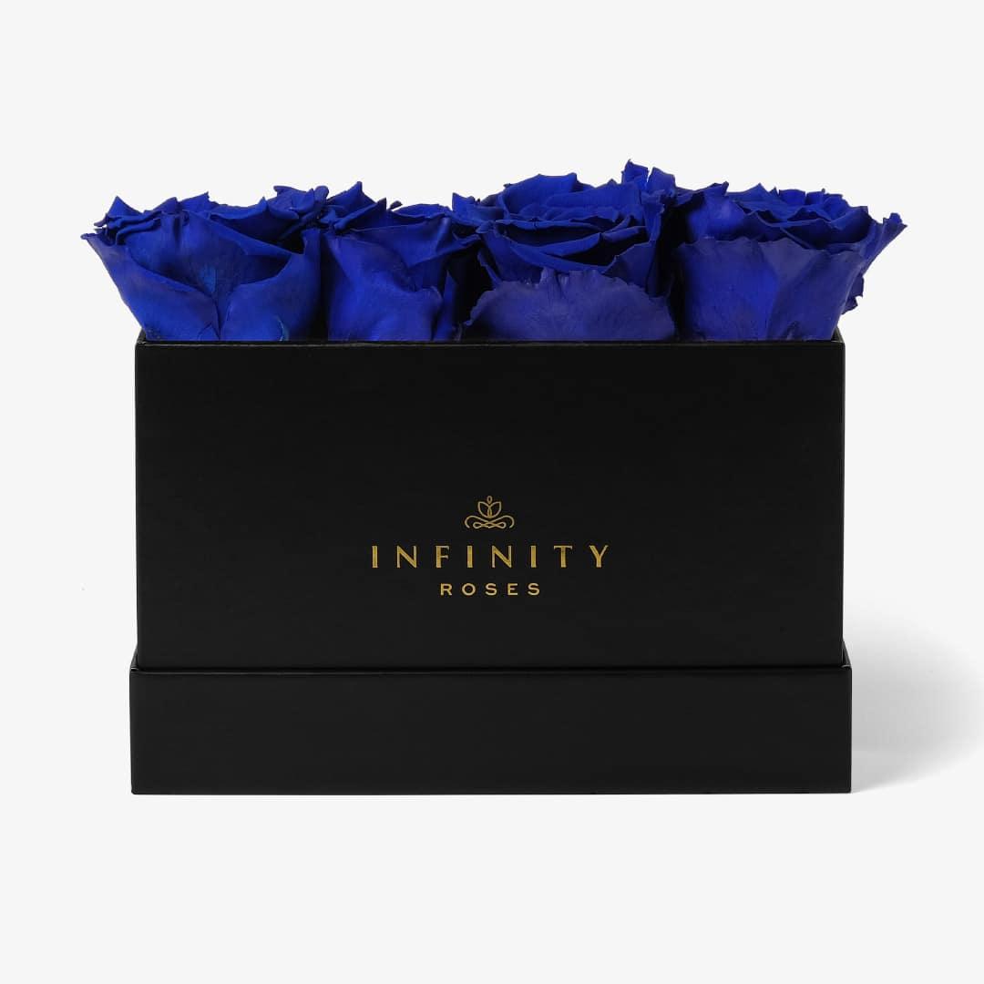 Small Rose Box - Royal Blue Rose - Black Box
