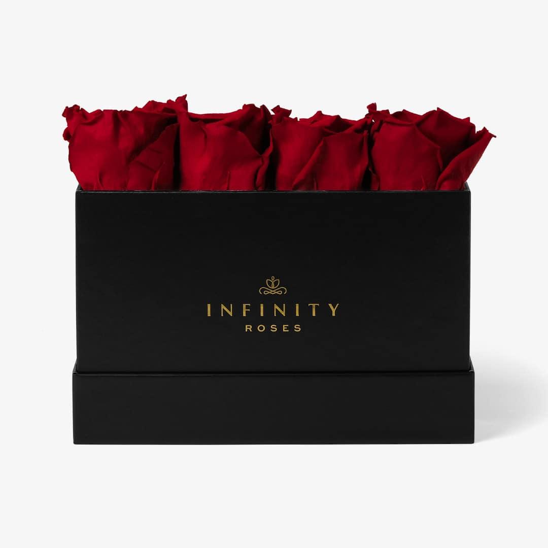 Small Rose Box - Red Rose - Black Box